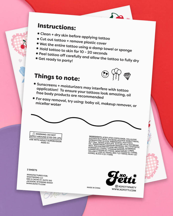 Cherry Tats - 50 temporary tattoos