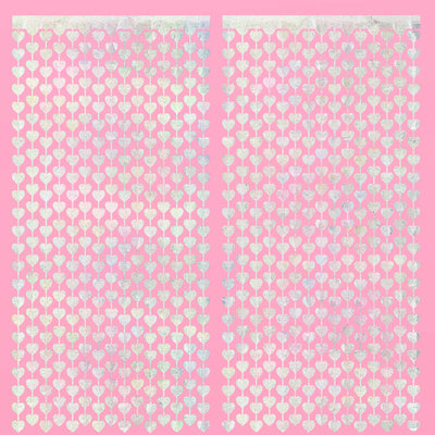 Shimmer Heart Curtain - iridescent foil curtain