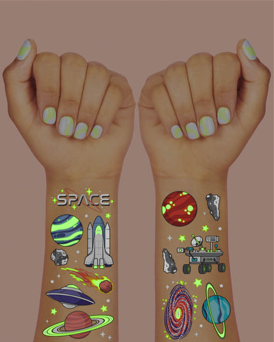 Far Out Glo Tats - 50 foil temporary tattoos