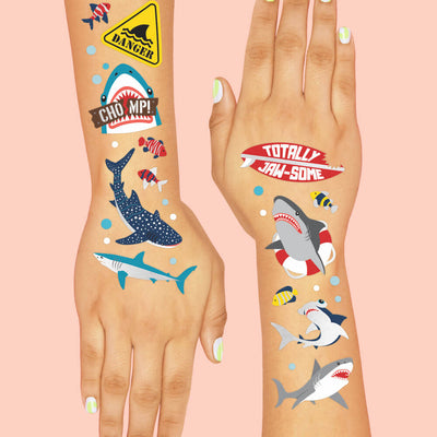 Shark Tats - 38 foil temporary tattoos