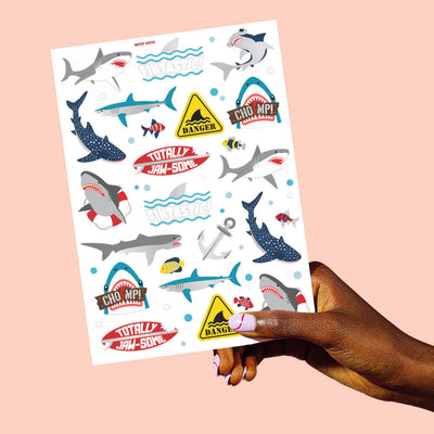 Shark Tats - 38 foil temporary tattoos
