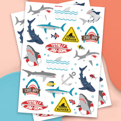 Shark Tats - 38 foil temporary tattoos