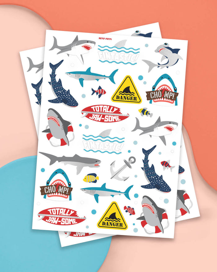 Shark Tats - 38 foil temporary tattoos