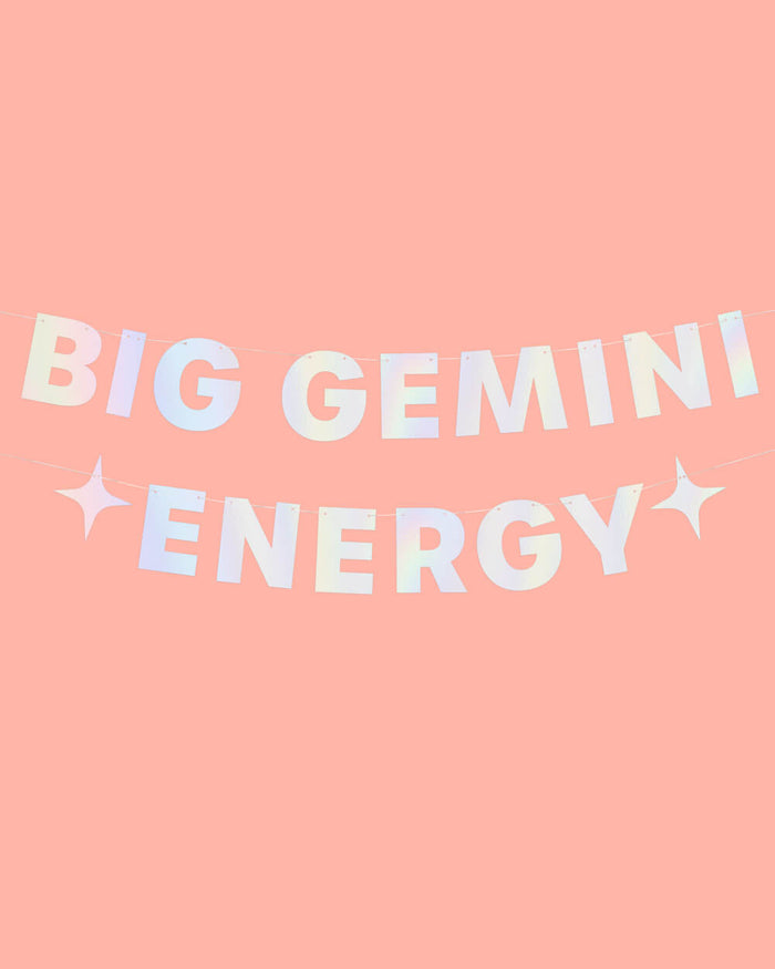 Big Gemini Energy Banner - iridescent foil banner