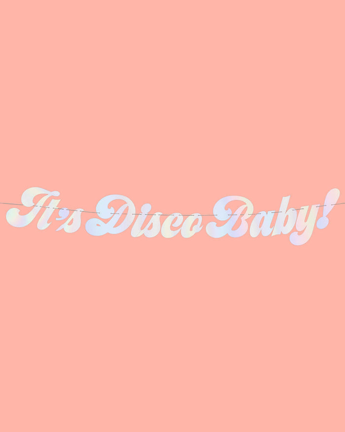 It's Disco, Baby! Banner - iridescent foil banner