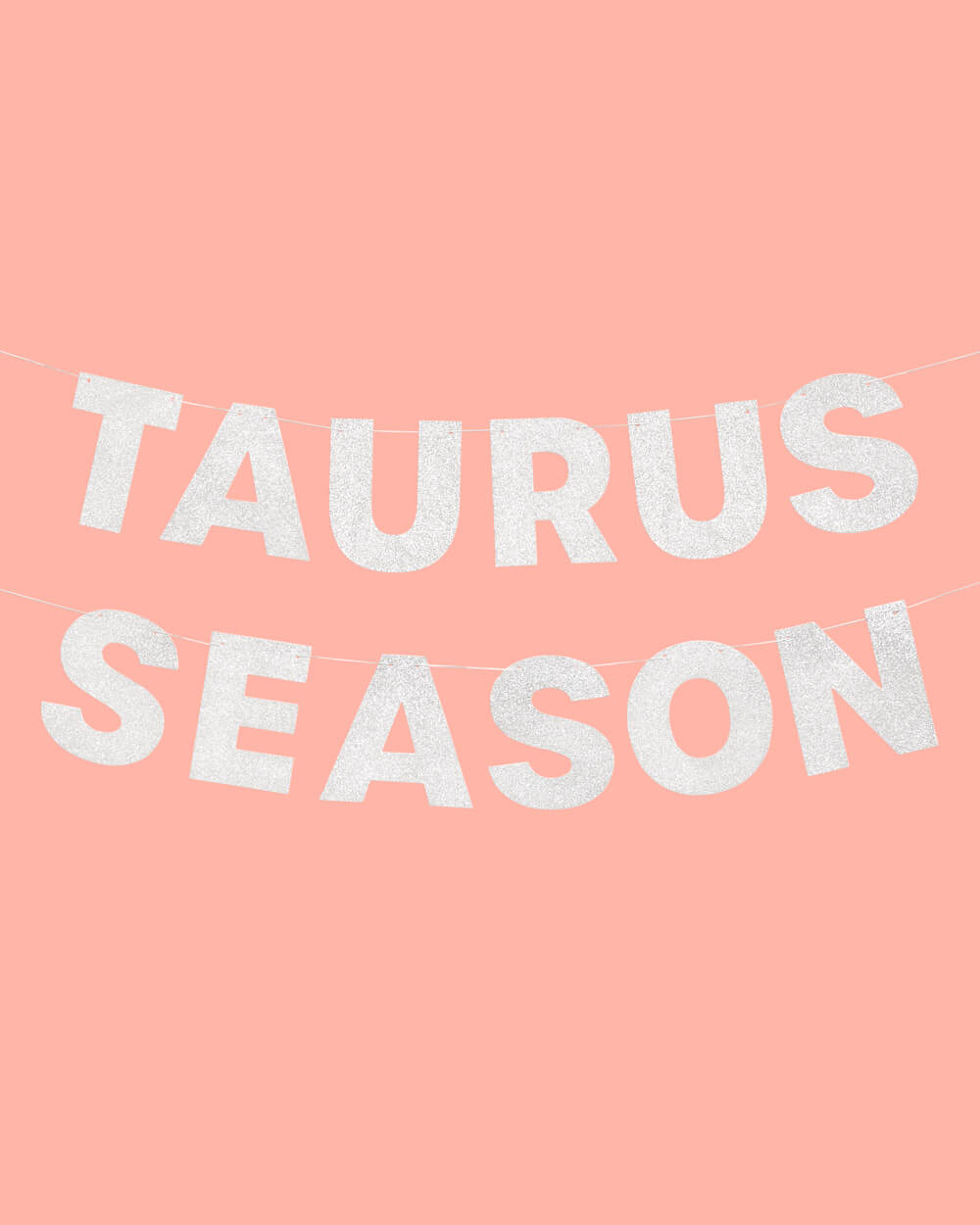 Taurus Season Banner - silver glitter banner