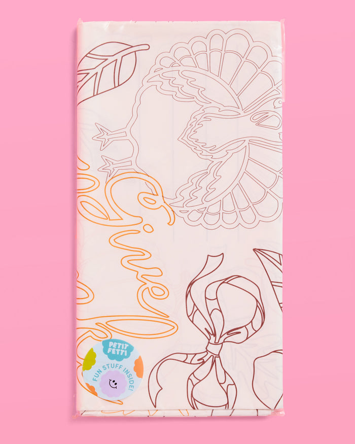 Give Thanks Paper Tablecloth - coloring tablecloth