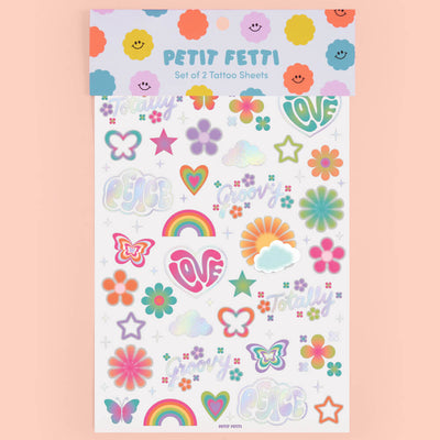 Groovy Rainbow Tats - 68 temporary tattoos