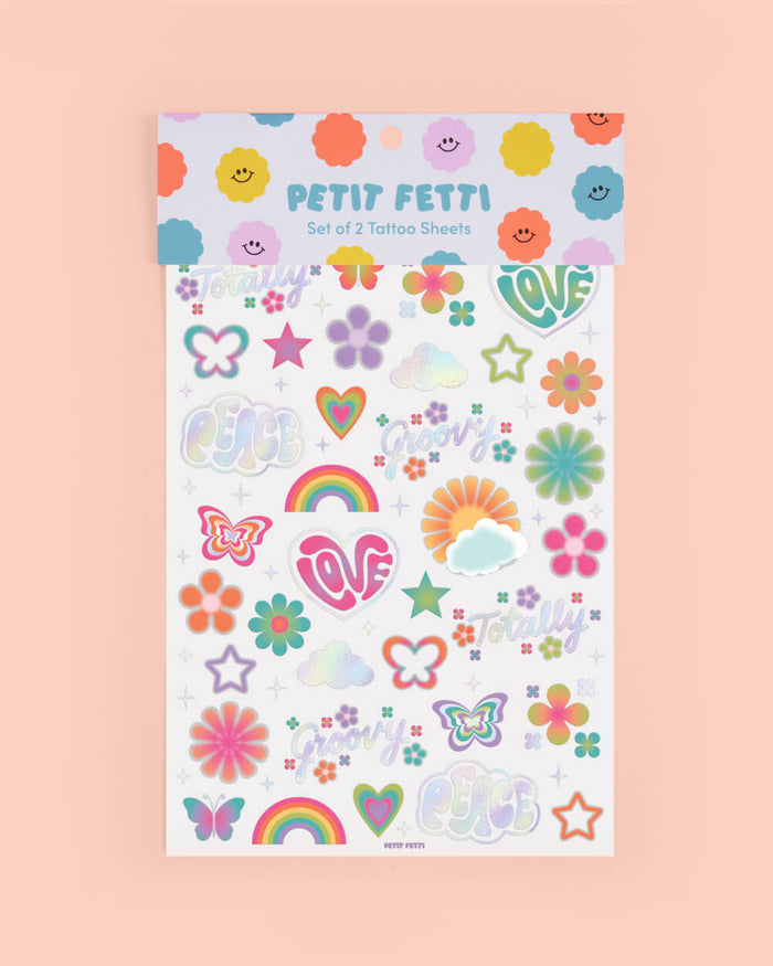 Groovy Rainbow Tats - 68 temporary tattoos