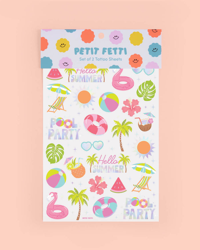 Pool Party Tats - 68 temporary tattoos