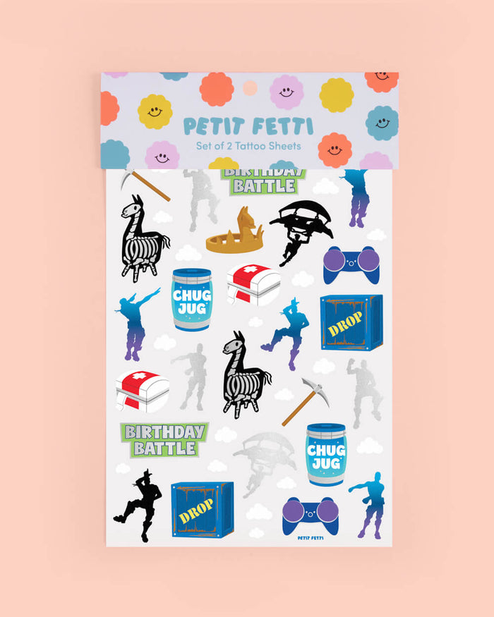 Birthday Battle Tats - 50 temporary tattoos