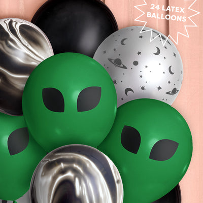 Alien Abduction Balloon Pack - 24 latex balloons