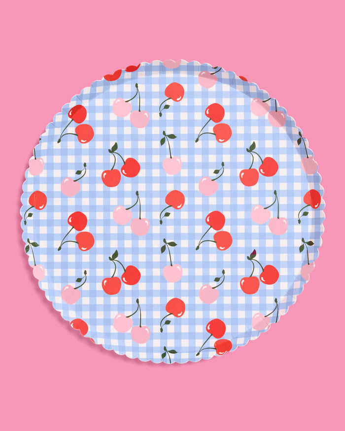 Cherry Plates - 24 paper plates