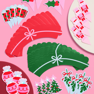 Deck the Cupcakes Set - 24 sets of liners + toppers