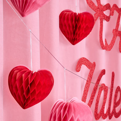 Happy Valentine's Day Banner - 3D glitter banner