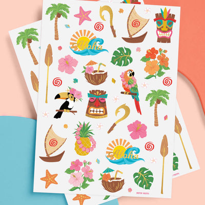 Luau Tattoos - 60 temporary tattoos