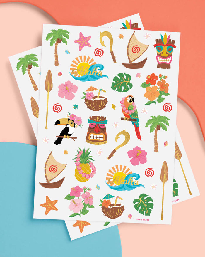 Luau Tattoos - 60 temporary tattoos