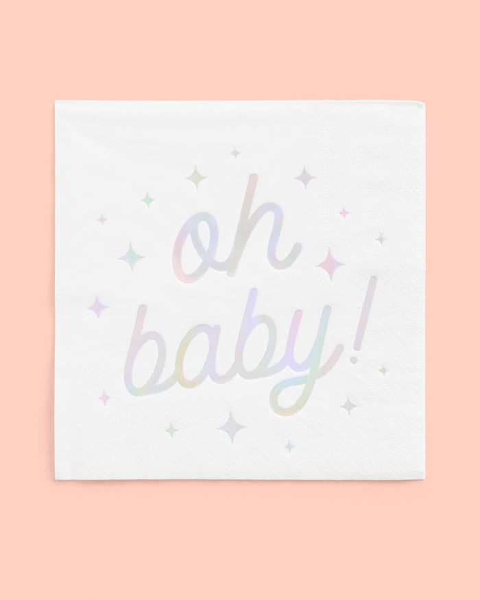 Oh Baby Napkins - 50 white napkins