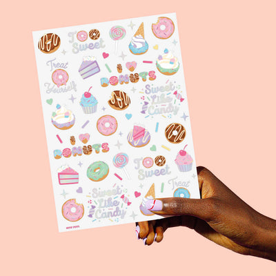 Too Sweet Tats - 48 foil temporary tattoos