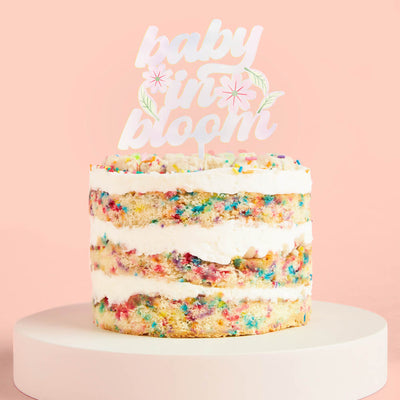 Baby in Bloom Topper - iridescent cake topper