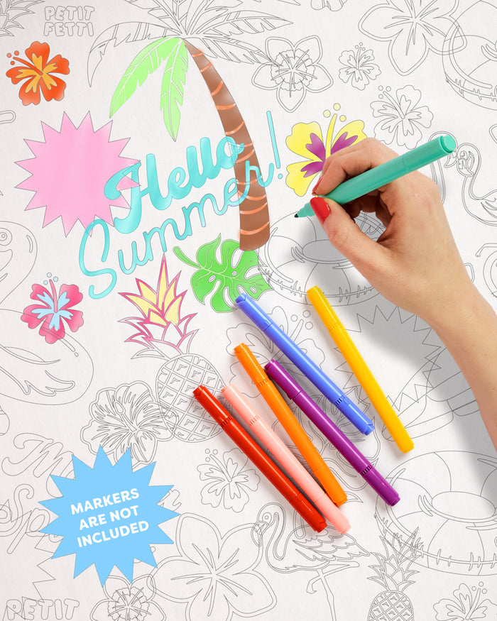 Pool Party Paper Tablecloth - coloring tablecloth