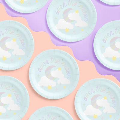 Over the Moon Plates - 25 paper plates