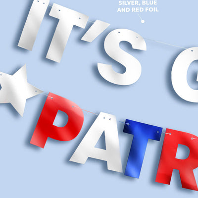 It's Giving Patriotic Banner - foil banner