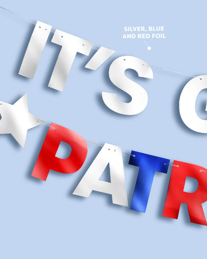 It's Giving Patriotic Banner - foil banner