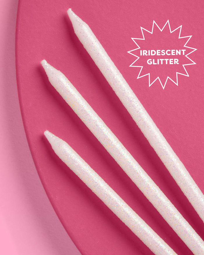 Iridescent Glitter Candles - 10 glitter candles