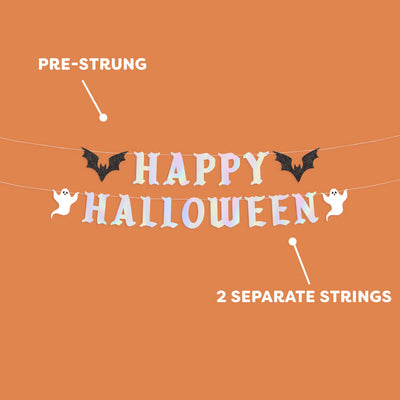 Happy Halloween Banner - iridescent foil banner