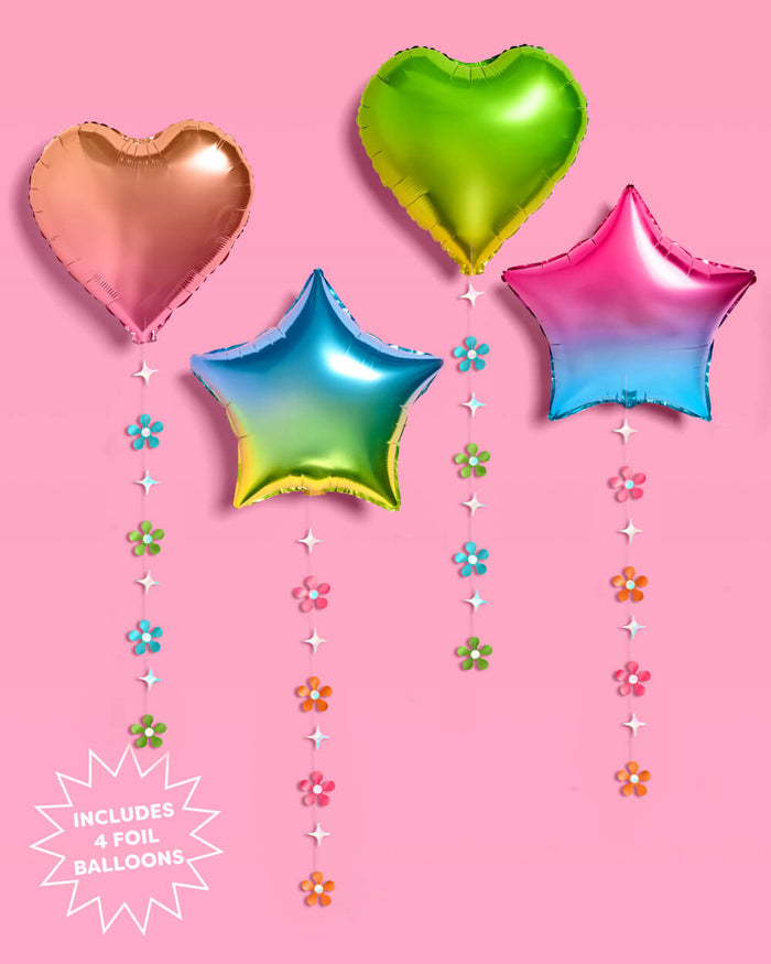 Rainbow Daydreamz Balloons - 4 foil balloons