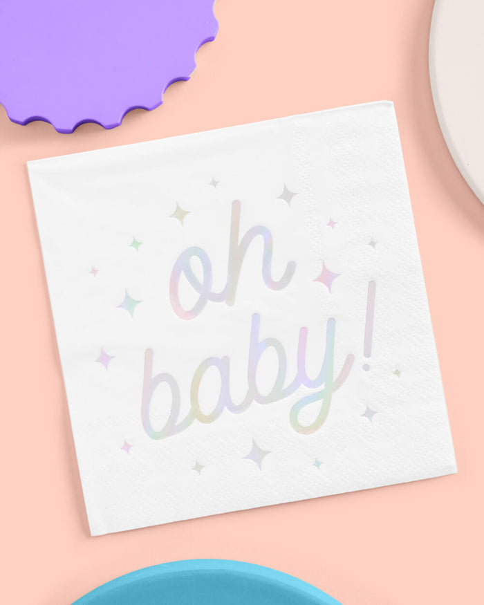 Oh Baby Napkins - 50 white napkins