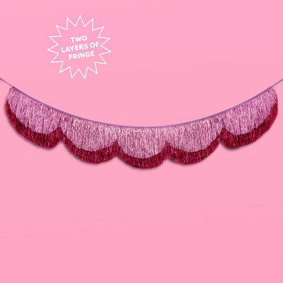 Tickled Pink Fringe - scalloped banner