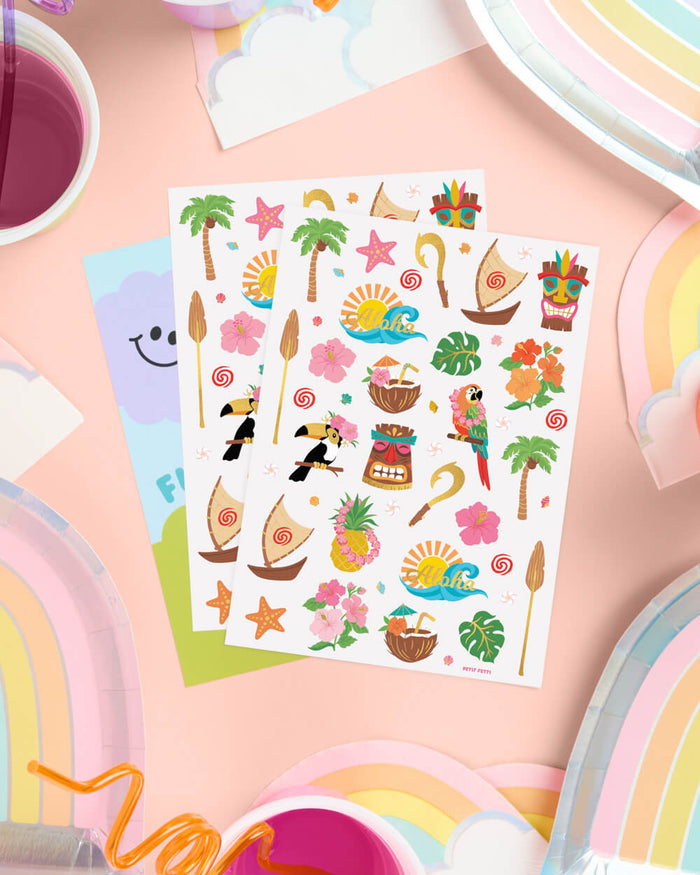 Luau Tattoos - 60 temporary tattoos
