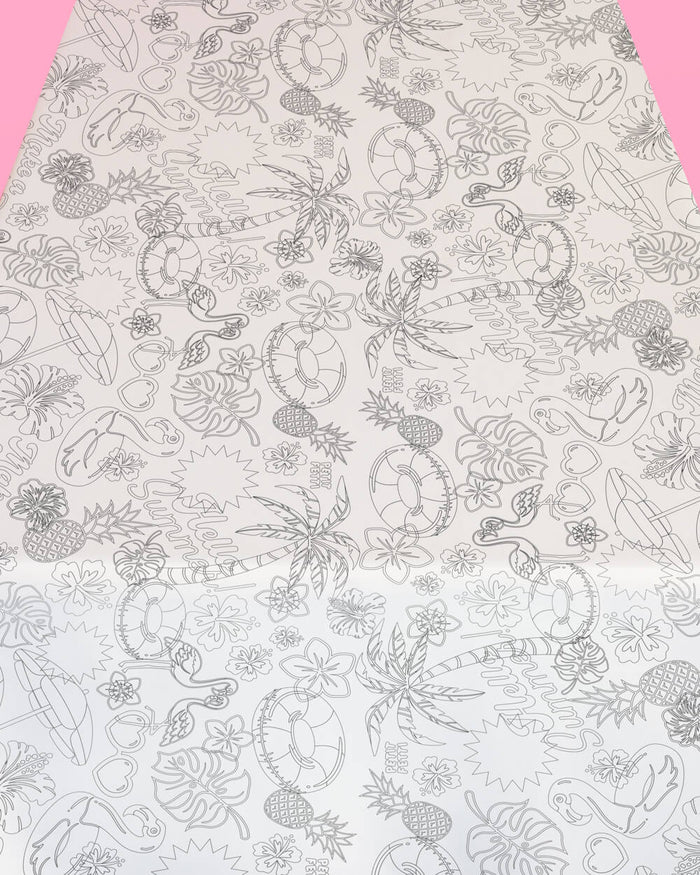 Pool Party Paper Tablecloth - coloring tablecloth