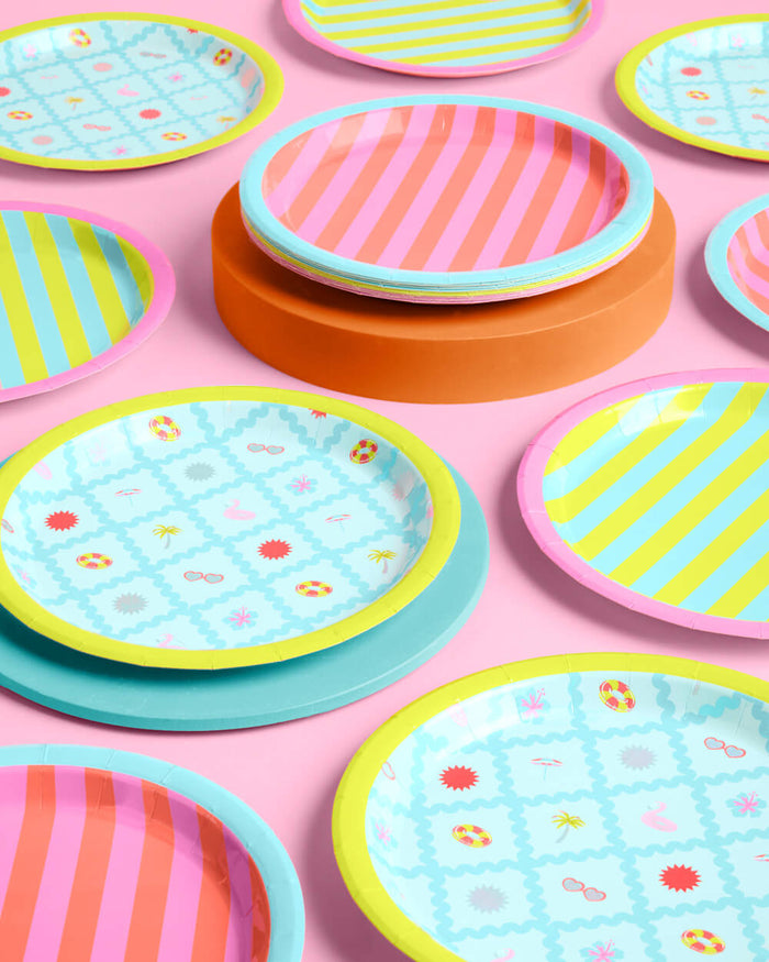 Pool Party Plates - 24 paper plates