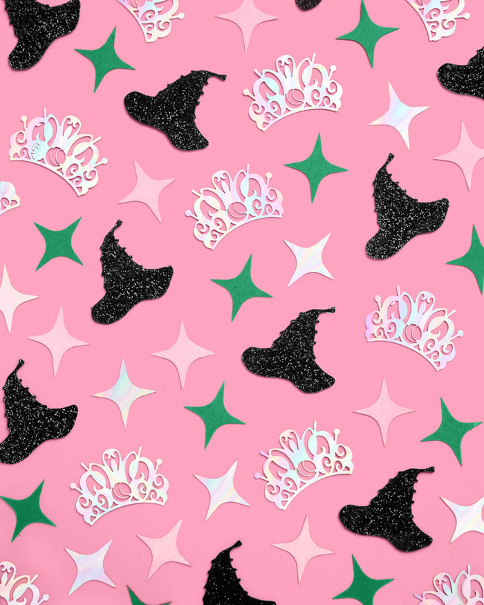 Pink Goes Good w. Green Confetti - 200 pc confetti