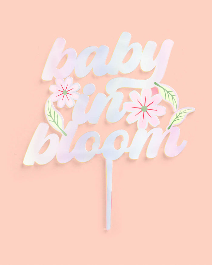 Baby in Bloom Topper - iridescent cake topper