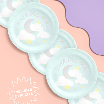 Over the Moon Plates - 25 paper plates