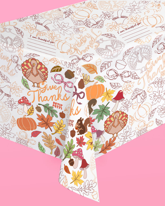 Give Thanks Paper Tablecloth - coloring tablecloth