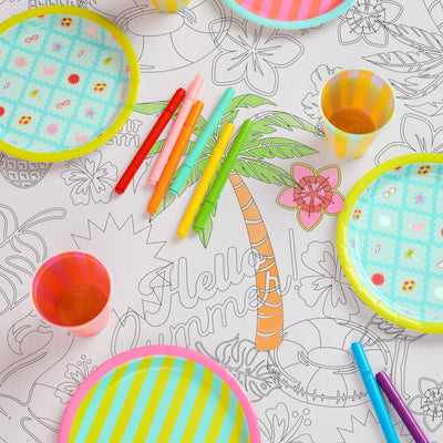 Pool Party Paper Tablecloth - coloring tablecloth