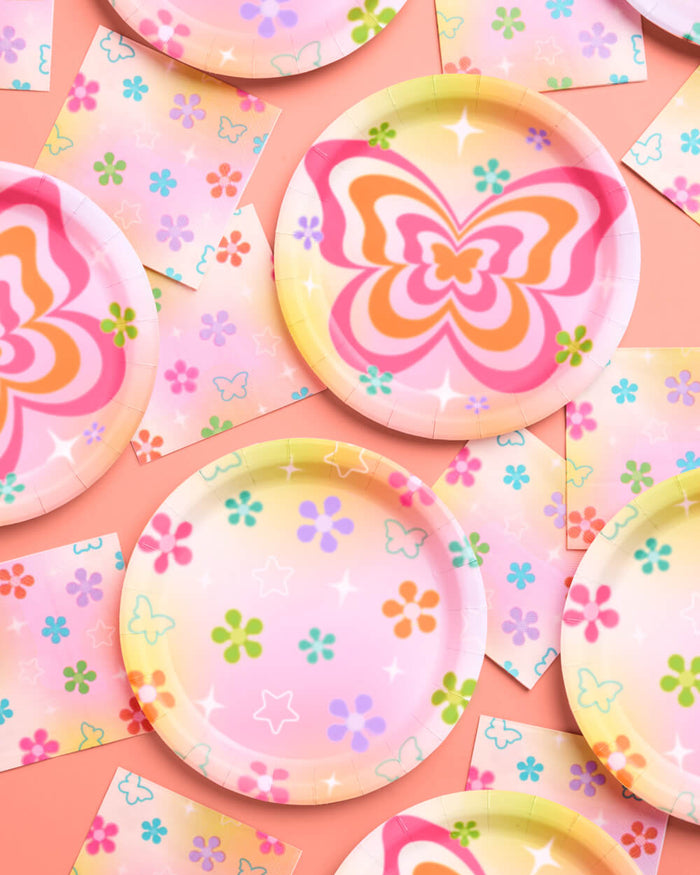 Butterfly Daydream Plates - 24 paper plates