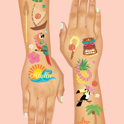 Luau Tattoos - 60 temporary tattoos