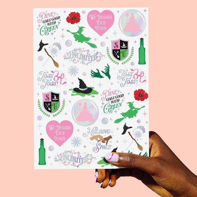 Pink Goes Good w. Green Tats - 50 temporary tattoos