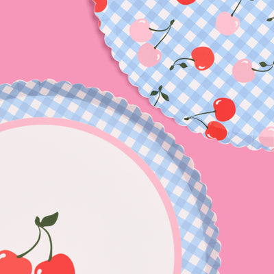 Cherry Tableware Bundle - paper plates, cups + napkins