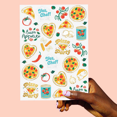 Pizza Party Tats - 72 temporary tattoos