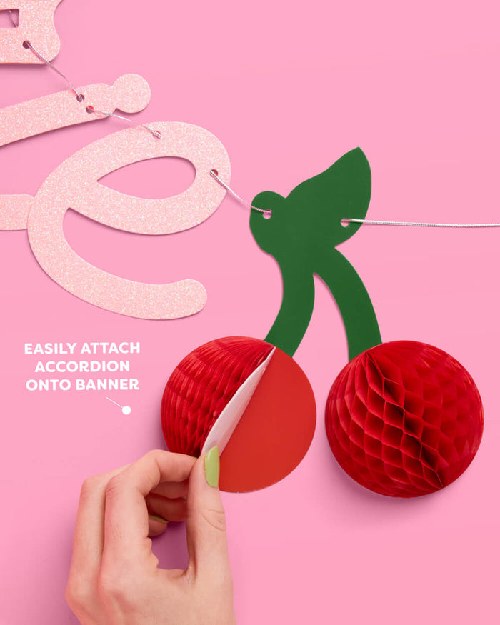 Ma Cherie is on the Way Banner - 3D glitter banner