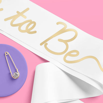 Mom to Be Sash - white satin sash