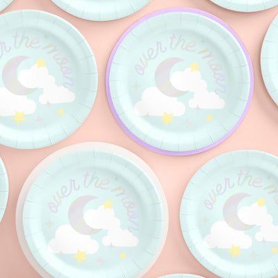 Over the Moon Plates - 25 paper plates