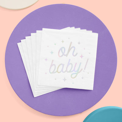Oh Baby Napkins - 50 white napkins